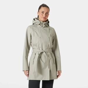 Helly Hansen Womens Small Terrazo Welsey II Waterproof Trench Coat Belted HR7-23